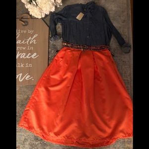 Shoxie Brand Shiny Pleated Skirt